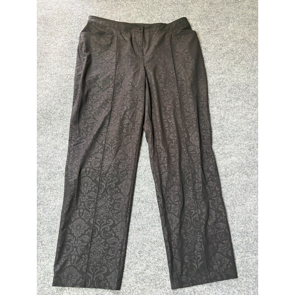 Chicos Pants Womens Chico Size 2 Black Floral